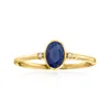 Rs Pure By Ross-simons Sapphire And Diamond-accented Ring In 14kt Yellow Gold In Blue