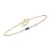 Rs Pure By Ross-simons Sapphire And . Diamond Bar Bracelet In 14kt Yellow Gold In Silver
