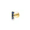 Rs Pure By Ross-simons Sapphire Bar Flat-back Stud Earrings In 14kt Yellow Gold In Blue