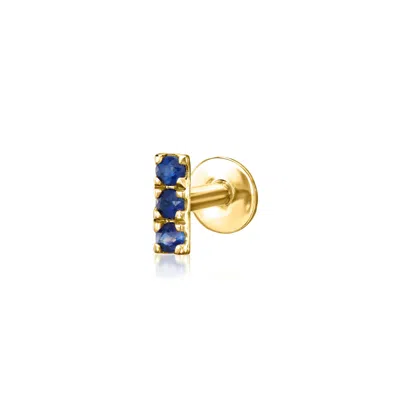 Rs Pure By Ross-simons Sapphire Bar Flat-back Stud Earrings In 14kt Yellow Gold