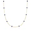 Rs Pure By Ross-simons Sapphire Bead Station Paper Clip Link Necklace In 14kt Yellow Gold In Multi