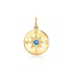 Rs Pure By Ross-simons Sapphire Compass Charm In 14kt Yellow Gold In Blue