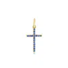 Rs Pure By Ross-simons Sapphire Cross Charm In 14kt Yellow Gold In Multi