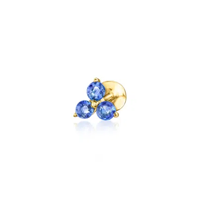 Rs Pure By Ross-simons Sapphire Flat-back Stud Earrings In 14kt Yellow Gold In Multi