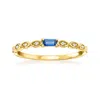 Rs Pure By Ross-simons Sapphire Ring With Diamonds In 14kt Yellow Gold In Blue