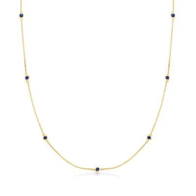 Rs Pure By Ross-simons Sapphire Station Necklace In 14kt Yellow Gold In Multi