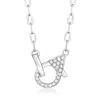 Rs Pure By Ross-simons Sterling Silver Paper Clip Link Necklace With Diamond Lobster Clasp In Silver