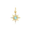 Rs Pure By Ross-simons Swiss Blue And White Topaz Star Charm In 14kt Yellow Gold In Blue
