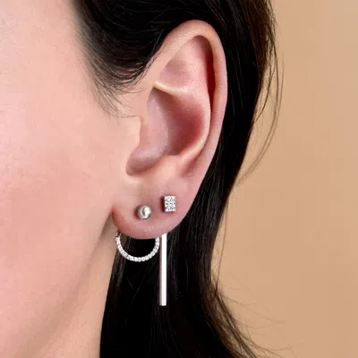 Rs Pure By Ross-simons "the Luxe" 8-pc. Earring Set With . Diamonds In Sterling Silver In White
