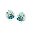 Rs Pure By Ross-simons Tonal Blue Topaz Earrings In 14kt Yellow Gold In Multi