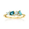 Rs Pure By Ross-simons Tonal Blue Topaz Ring In 14kt Yellow Gold In Blue