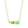 Rs Pure By Ross-simons Tonal Green Multi-gemstone Necklace In 14kt Yellow Gold In Multi
