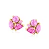 Rs Pure By Ross-simons Tonal Pink Multi-gemstone Earrings In 14kt Yellow Gold In Multi