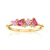 Rs Pure By Ross-simons Tonal Pink Multi-gemstone Ring In 14kt Yellow Gold