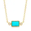 Rs Pure By Ross-simons Turquoise Necklace With Diamond Accents In 14kt Yellow Gold In Blue