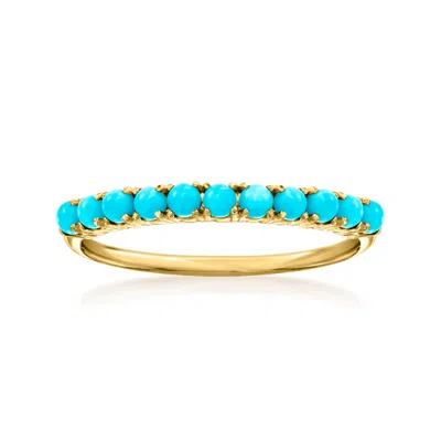 Rs Pure By Ross-simons Turquoise Ring In 14kt Yellow Gold In Blue