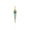 Rs Pure By Ross-simons White And Tonal Blue Topaz Geometric Charm In 14kt Yellow Gold In Gold