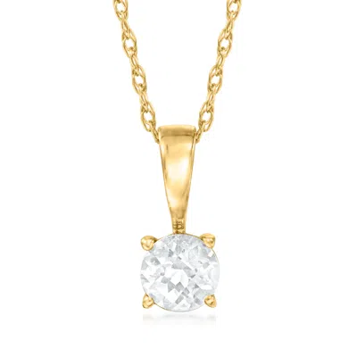 Rs Pure By Ross-simons White Sapphire Pendant Necklace In 14kt Yellow Gold In Multi