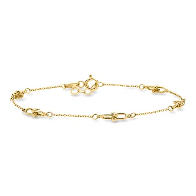 Rs Pure By Ross-simons 10kt Yellow Gold Jax-link Bracelet In Red