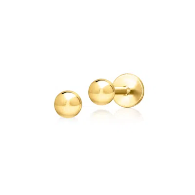 Rs Pure By Ross-simons 14kt Yellow Gold Ball Flat-back Stud Earrings In Black