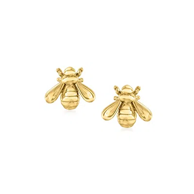 Rs Pure By Ross-simons 14kt Yellow Gold Bumblebee Stud Earrings In Multi
