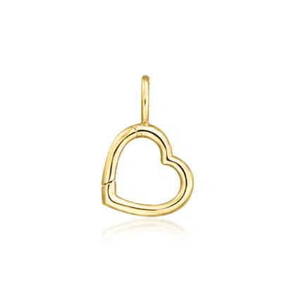 Rs Pure By Ross-simons 14kt Yellow Gold Heart Charm Holder Pendant In Transparent