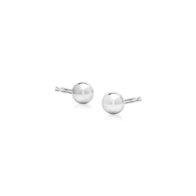 Rs Pure By Ross-simons 4mm 14kt White Gold Ball Stud Earrings In Metallic
