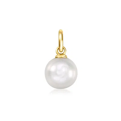 Rs Pure By Ross-simons 7-7.5mm Cultured Pearl Charm In 14kt Yellow Gold In Silver