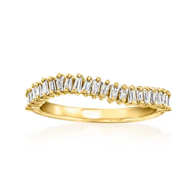 Rs Pure By Ross-simons Baguette Lab-grown Diamond Wavy Ring In 18kt Gold Over Sterling