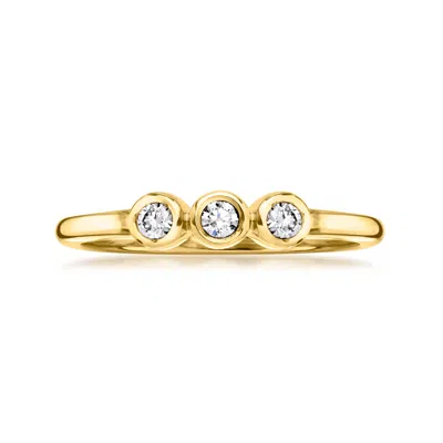 Rs Pure By Ross-simons Bezel-set Lab-grown Diamond 3-stone Ring In 18kt Gold Over Sterling
