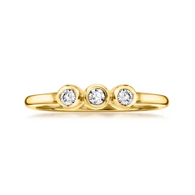 Rs Pure By Ross-simons Bezel-set Lab-grown Diamond 3-stone Ring In 18kt Gold Over Sterling In Multi