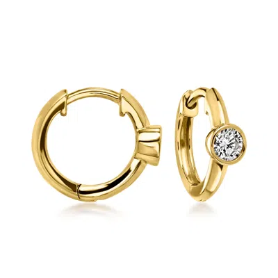 Rs Pure By Ross-simons Bezel-set Lab-grown Diamond Hoop Earrings In 18kt Gold Over Sterling In Purple