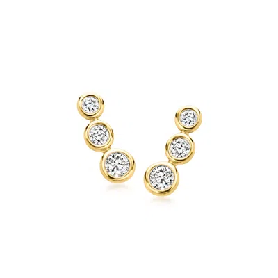 Rs Pure By Ross-simons Bezel-set Lab-grown Diamond Trio Earrings In 18kt Gold Over Sterling