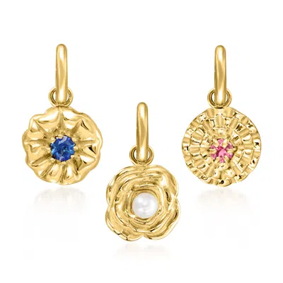 Rs Pure By Ross-simons Birthstone Flower Charm In 14kt Yellow Gold In Neutral