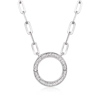 Rs Pure By Ross-simons Diamond Charm-compatible Circle Necklace In Sterling Silver In Metallic