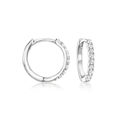 Rs Pure By Ross-simons Diamond Charm-compatible Huggie Hoop Earrings In Sterling Silver In Metallic