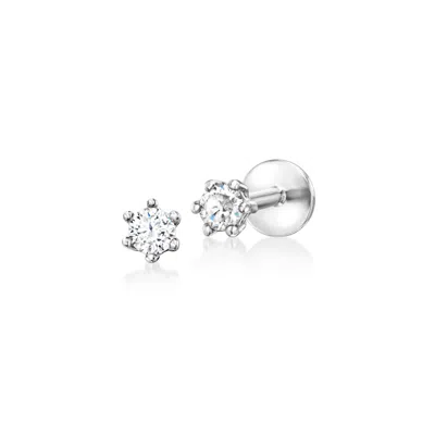 Rs Pure By Ross-simons Diamond Flat-back Stud Earrings In Sterling Silver In Neutral