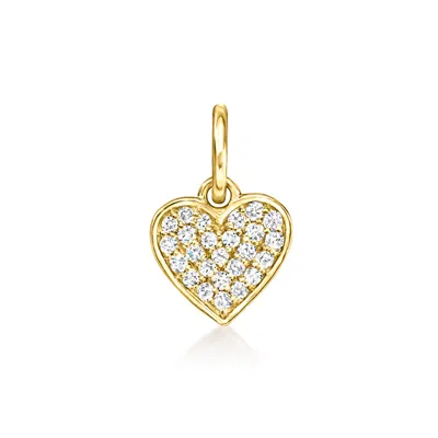 Rs Pure By Ross-simons Diamond Heart Charm In 14kt Yellow Gold In Transparent
