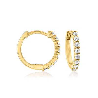 Rs Pure By Ross-simons Diamond Huggie Hoop Earrings In 14kt Yellow Gold In Orange