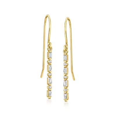 Rs Pure By Ross-simons Diamond Linear Drop Earrings In 14kt Yellow Gold