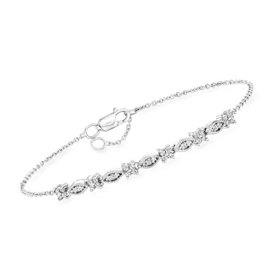 Rs Pure By Ross-simons Diamond Multi-shaped Station Bracelet In Sterling Silver In Metallic