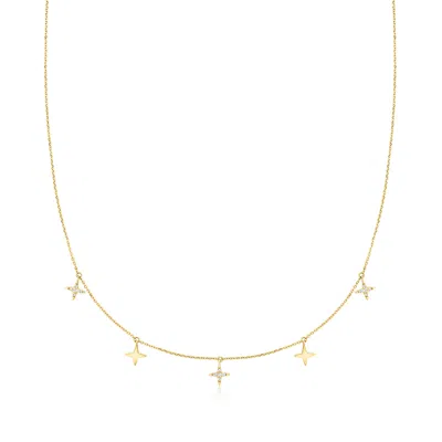 Rs Pure By Ross-simons Diamond North Star Station Necklace In 14kt Yellow Gold In Neutral