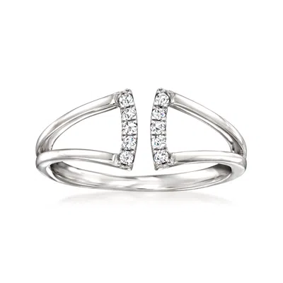 Rs Pure By Ross-simons Diamond Open-space Ring In Sterling Silver In Metallic