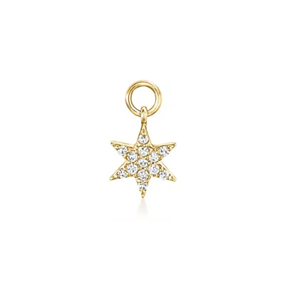 Rs Pure By Ross-simons Diamond Star Hoop Charms In 14kt Yellow Gold