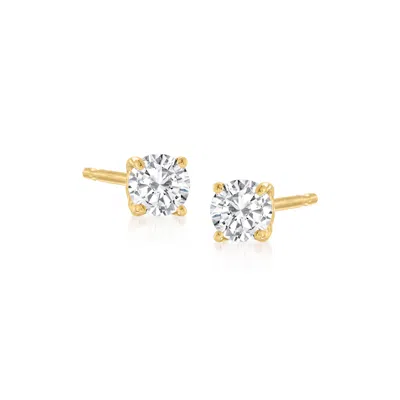 Rs Pure By Ross-simons Diamond Stud Earrings In 14kt Yellow Gold