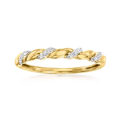 Rs Pure By Ross-simons Diamond-accented Twisted Ring In 14kt Yellow Gold