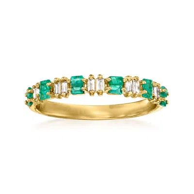 Rs Pure By Ross-simons Emerald And . Diamond Ring In 14kt Yellow Gold In Multi
