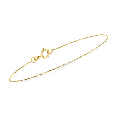 Rs Pure By Ross-simons Italian 0.5mm 10kt Yellow Gold Box-chain Bracelet