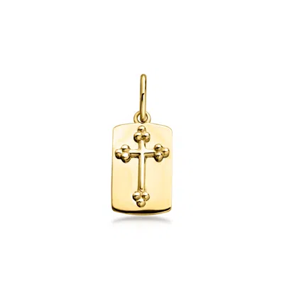Rs Pure By Ross-simons Italian 10kt Yellow Gold Cross Tag Charm