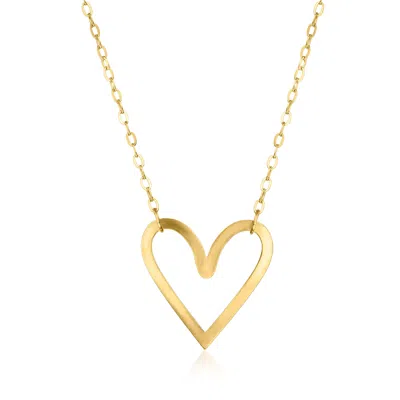 Rs Pure By Ross-simons Italian 10kt Yellow Gold Heart Necklace
